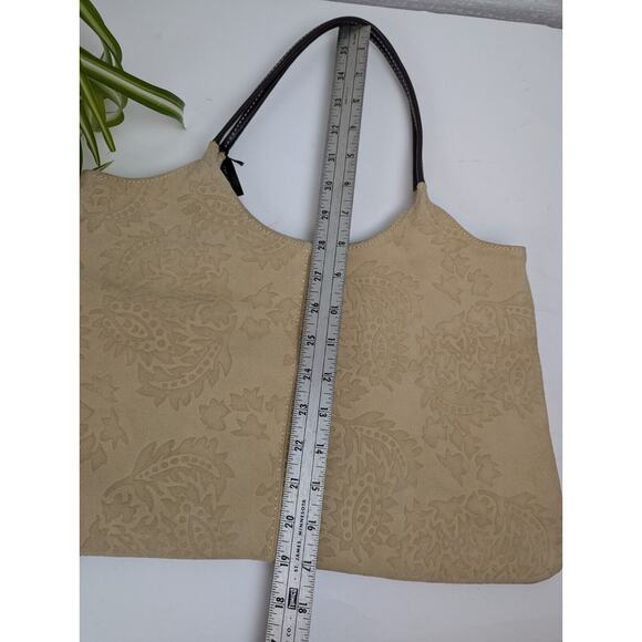 The Limited Y2K Genuine Leather Suede Embossed Tote Bag NWT Old Stock Cute! - Picture 7 of 10